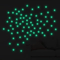 Luminous star wall stickers with green glow effect for dark bedroom ceiling decor - Star Style / Fluorescent Green