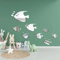 Pegatinas de espejo con forma de pez plateado para decorar cuarto de niños - Estilo A (JM023) / Estilo A Plata
