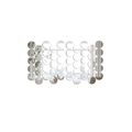 Détail montrant un ensemble de 40 stickers muraux miroirs circulaires disposés en matrice - Argent (JM96)