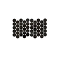 Detail view of round black mirror wall stickers with reflective surface for home decor - Black (JM96)