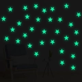 Luminous star wall stickers for bedroom with glowing green fluorescent night sky effect - Star Style / Fluorescent Green