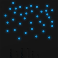 Adesivi murali a pois geometrici blu fluorescenti per decorazione camera da letto - Punti a Luce Blu (YG204 Blu)