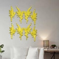 Pegatinas de pared 3D de espejo acrílico de hadas para decoración de dormitorios - Dorado