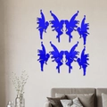 Pegatinas de pared hada 3D espejo acrílico azul real para decoración creativa hogar - Azul