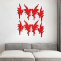 Set de pegatinas de pared 3D hadas rojas de acrílico efecto espejo para hogar - Rojo