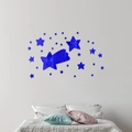 Pegatinas de pared 3D de espejo de estrellas acrílicas para decoración de dormitorio - Azul