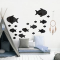 Schwarze Acryl-Fisch-Spiegelwandaufkleber in verschiedenen Größen für die Wand - Stil D Schwarz