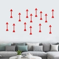 Adhesivos de pared de espejo acrílico 3D con flecha roja para sala y dormitorio - Rojo