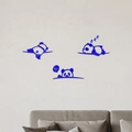 Pegatinas de pared de panda en acrílico azul para decoración de dormitorios infantiles - Azul