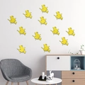 Set of 12 yellow witch mirror acrylic wall stickers for Halloween home decor in living room - Gold