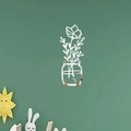 Close-up of modern 3D acrylic mirror wall sticker featuring minimalist floral design - Style C / Silver