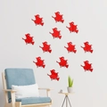 Pegatinas de pared espejo 3D en acrílico con siluetas rojas de brujas para Halloween - Rojo