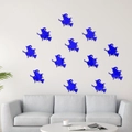 Pegatinas de pared de espejo azul acrílico con bruja Halloween para decoración salón - Azul