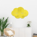 Pegatina de pared de espejo de acrílico de nube amarilla con estrellas para el hogar - Dorado