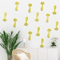 Modern lemon yellow acrylic key wall stickers for creative living room home decoration - Gold