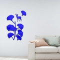 Pegatinas de pared 3D de acrílico con hojas de ginkgo y ciervo para salón - Azul