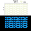 Luminous blue heart wall stickers set of 78 pieces on 20x10cm sheet for room decor - 78Pcs 1.5cm Heart (YG218 Blue)