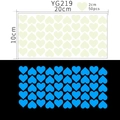 50pcs blue glow heart wall stickers 20x10cm set showing day and night fluorescent effect - 50Pcs 2cm Heart (YG219 Blue)