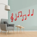 Decoración de pared 3D notas musicales de acrílico rojo espejo para salón moderno - Rojo