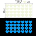 Luminous blue heart wall stickers set with 28 pieces for creative bedroom decoration - 28Pcs 2.5cm Heart (YG220 Blue)
