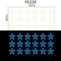 Luminous star wall stickers showing dual-mode white day and blue glow night effect - Nested Star Pattern (YG228 Blue)