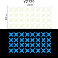 Luminous four-pointed star wall stickers showing yellow daylight and blue glow effects - Four-Pointed Star Pattern (YG229 Blue)