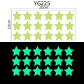Luminous star wall stickers set of 18 glowing five-point stars for room decoration - Star (YG225)