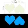 Glow in the dark blue heart wall stickers, 2 pieces of self-adhesive decor decals - 2Pcs 10cm Heart (YG224 Blue)
