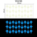 Luminous four-pointed star wall stickers for kids rooms, 24 pieces in blue glow - Dense Four-Pointed Star (YG230 Blue)