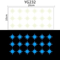 Luminous star wall stickers for kids rooms showing blue glow in dark and dimensions - Multi-pointed Star Pattern (YG232 Blue)