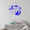 Pegatinas de espejo acrílico 3D azul con luna y estrellas para dormitorio infantil - Azul