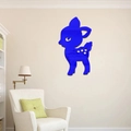 Lindo adhesivo de pared de espejo acrílico de ciervo azul para cuarto de niños - Azul (JM550)