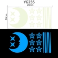 Glow-in-the-dark moon and stars wall stickers set with blue light for kids room - Shooting Star, Star & Moon (YG235 Blue)