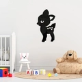 Cute black acrylic deer mirror wall sticker in a cozy nursery room setting - Black (JM550)
