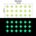 Adesivi murali stelle ottagonali fluorescenti e luminescenti set 20x10cm - Stella (YG232)
