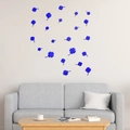 Stickers muraux 3D en acrylique trèfle bleu pour la décoration du salon moderne - Bleu