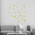 Stickers muraux trèfles 3D en acrylique doré pour décoration de salon de style moderne - Doré
