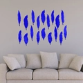 Adesivi murali specchio acrilico a forma di piuma blu brillante per decoro casa - Blu