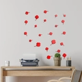 Stickers muraux 3D trèfle rouge en acrylique avec miroir pour décoration murale - Rouge