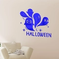 Stickers muraux Halloween en acrylique miroir bleu avec fantômes pour décoration salon - Bleu