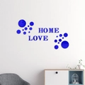 3D acrylic mirror wall stickers with Blue HOME and LOVE letters for modern home decoration - Blue