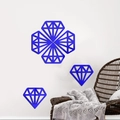 Adesivi murali diamante 3D in acrilico blu scuro con superficie a specchio riflettente - Blu