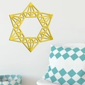 Adesivi murali 3D in acrilico giallo a forma di diamante per decorazione del soggiorno - Oro