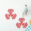 Moderni adesivi murali 3D in acrilico a diamante rosso per soggiorno e camera - Rosso
