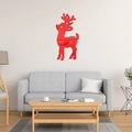 3D Spiegel Wandsticker Hirsch in Rot aus Acryl für moderne kreative Wanddekoration - Rot