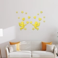 Adesivi murali specchio 3D Cupido cuore stella in acrilico oro per arredo soggiorno - Oro