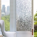 Detail view of 3D geometric triangle frosted glass film on door for home privacy protection - 45cm*1m (1 Roll) / Polygon