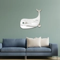 Sticker mural miroir en acrylique en forme de baleine pour chambre d'enfant moderne - Argenté