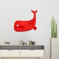 Sticker mural miroir baleine rouge mignon pour salle de bain et chambre d'enfant - Rouge