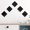 Modern 5-piece diamond acrylic mirror wall stickers set in black finish for living room - Black